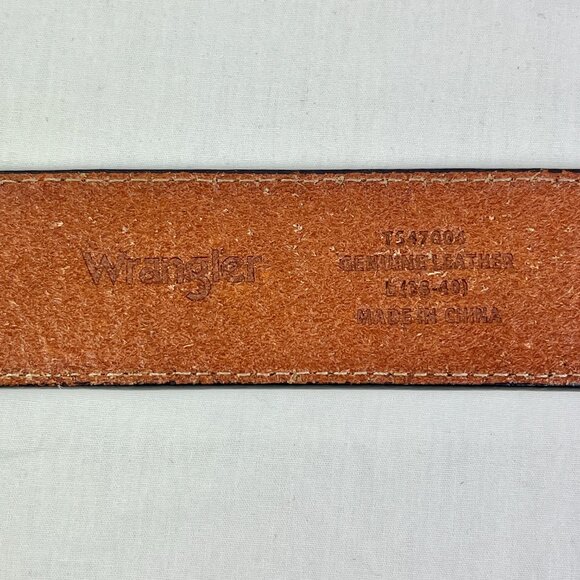 Wrangler Genuine Leather Embossed Design Belt No Buckle 38-40 - Picture 5 of 7